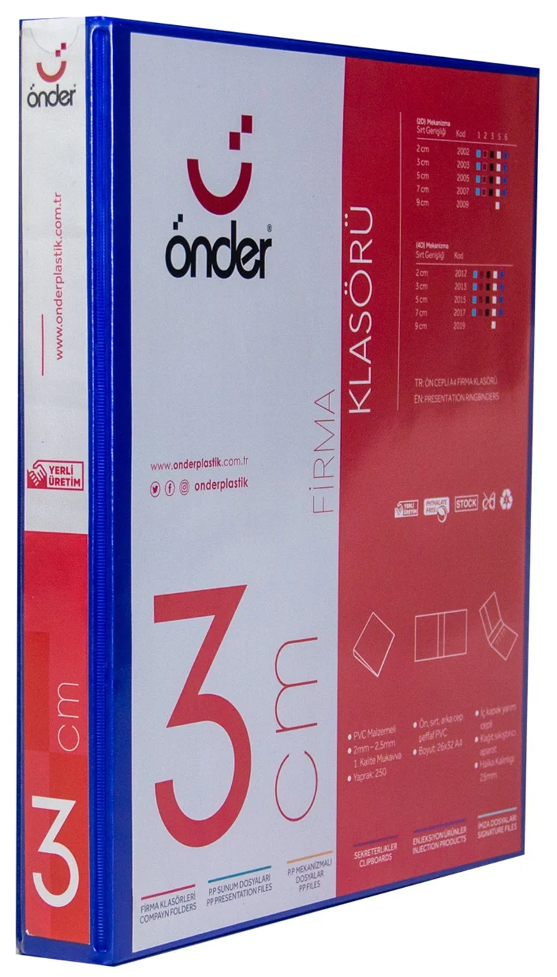 ÖNDER HALKALI DOSYA A4 4 HALKA 3 CM LACİVERT 2013-6