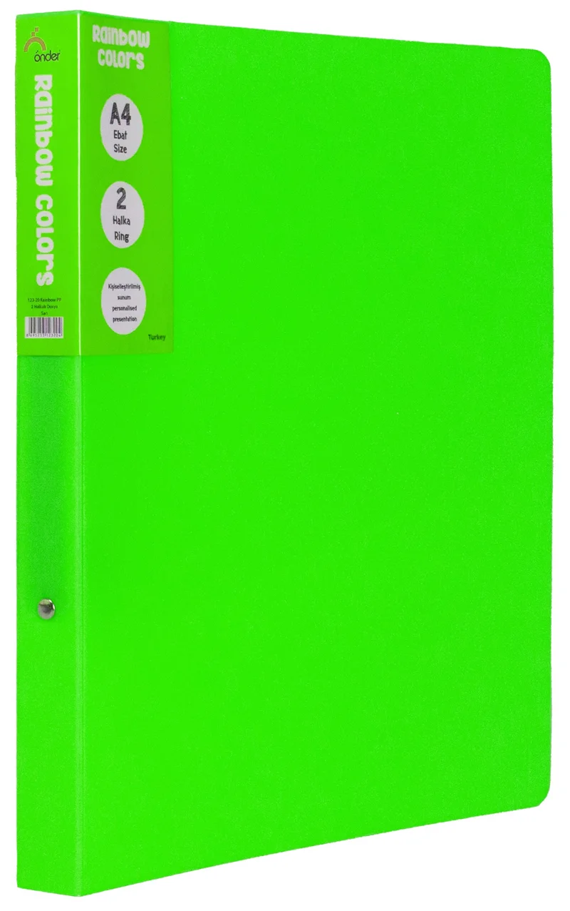 ÖNDER HALKALI DOSYA 2 HALKA PP RAINBOW COLORS YEŞİL 123-19