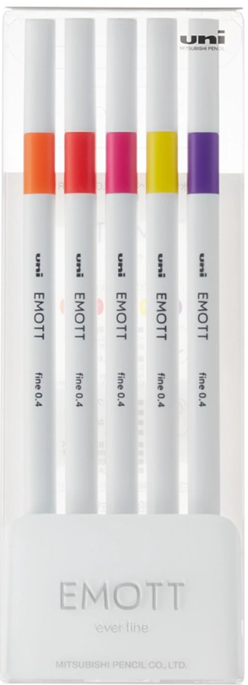 UNİ FINELINER KALEM EMOTT SET PEM-SY/5C.02 0.4 SICAK RENKLER 5 Lİ