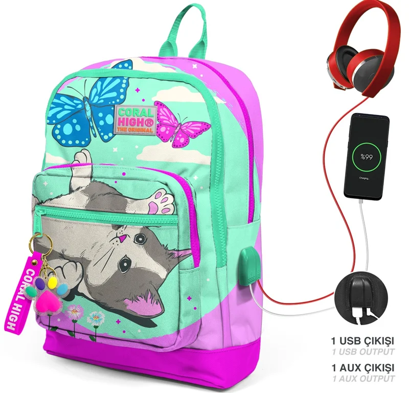 YAYGAN CORAL HIGH SIRT ÇANTA(USB+AUX SOKETLİ) 23807