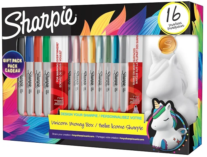 SHARPIE PERMANENT SET FINE 16 LI KUMBARA HEDİYELİ TEK BOYNUZ 2164411