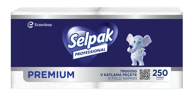 SELPAK V KATLAMA PEÇETE PREMIUM (PİCKASSO) 250 Lİ 3,57 KG (KOLİ=250 Lİ x 18 PK) 7900050