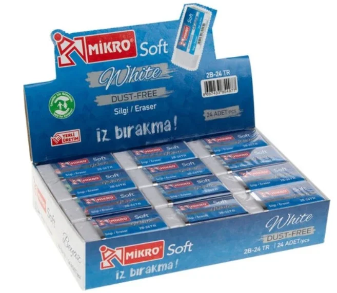MİKRO SİLGİ 2B-24TR SOFT BEYAZ 24 LÜ KUTU