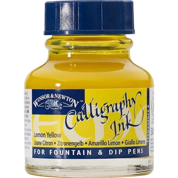 W&amp;N KALİGRAFİ MÜREKKEBİ CALLIGRAPHY INK 30 ML LEMON YELLOW 345 WN-1111345
