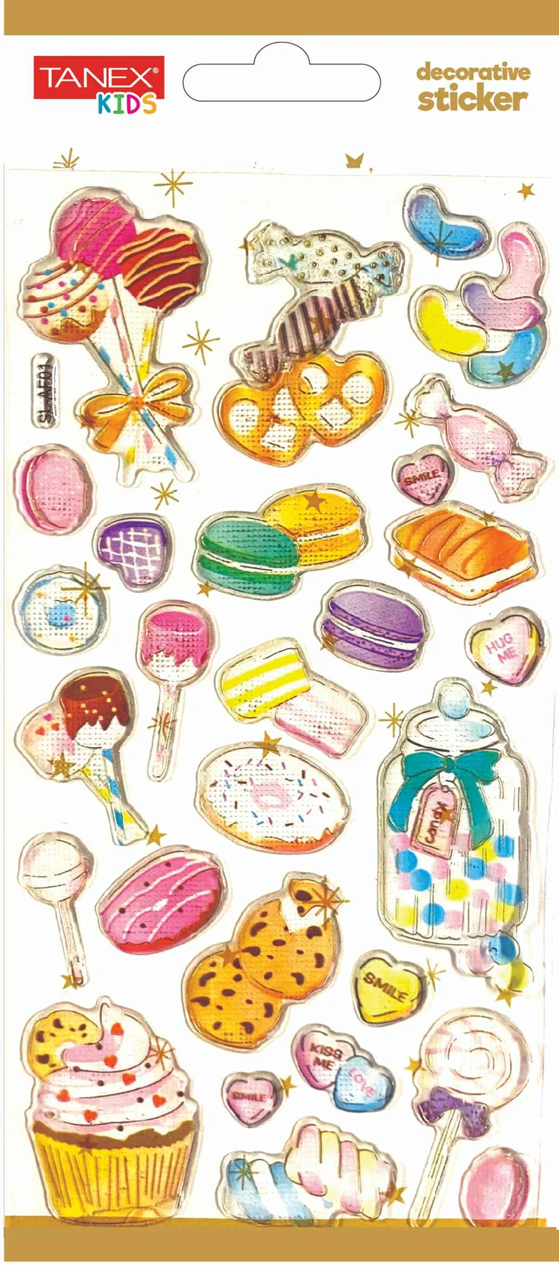 TANEX ETİKET DECORATİVE STICKER-17 PUFFY 5 ADET TNX-5016