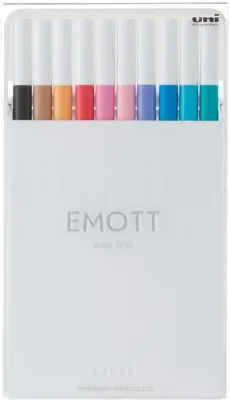 UNİ FINELINER KALEM EMOTT SET PEM-SY/10C.02 0.4 PASTEL RENKLER 10 LU