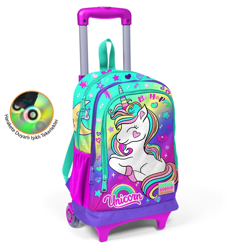 YAYGAN CORAL HIGH ÇEKÇEK SIRT ÇANTA(IŞIKLI TEKERLEK) 23929