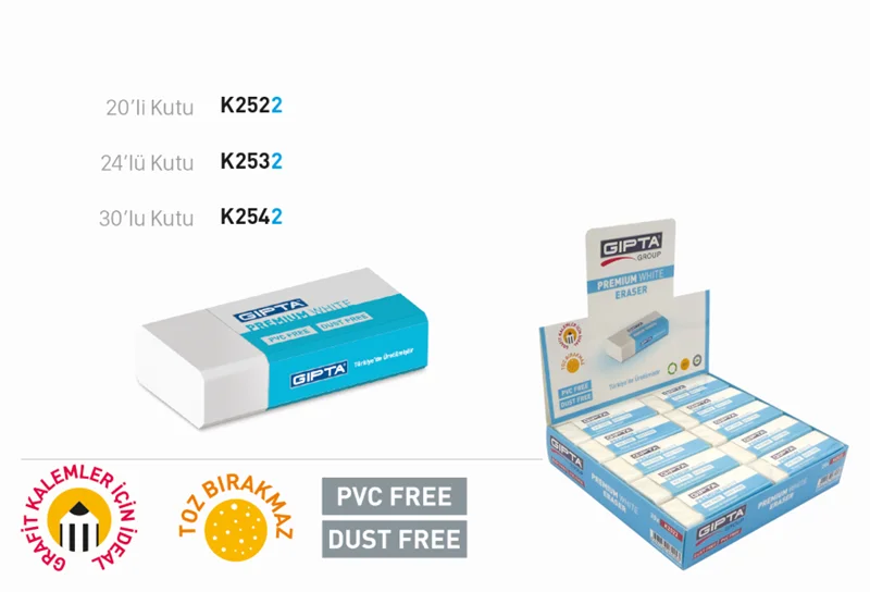 GIPTA SİLGİ PREMIUM DUST FREE BEYAZ 24 LÜ K253200