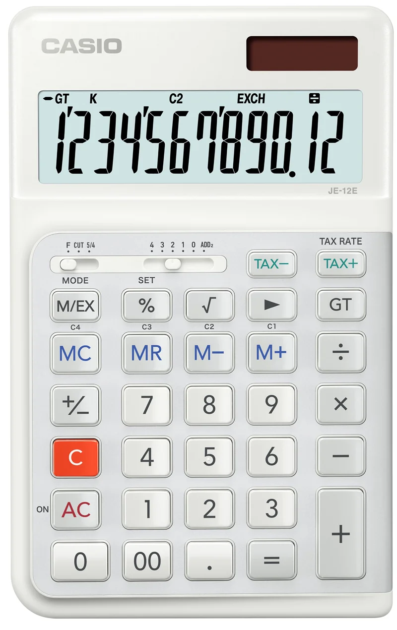 CASIO HESAP MAKİNESİ MASAÜSTÜ JE-12E-WE-W-DP