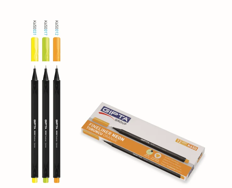 GIPTA FINELINER 0,4 MM NEON SARI KARTON KUTU K650031