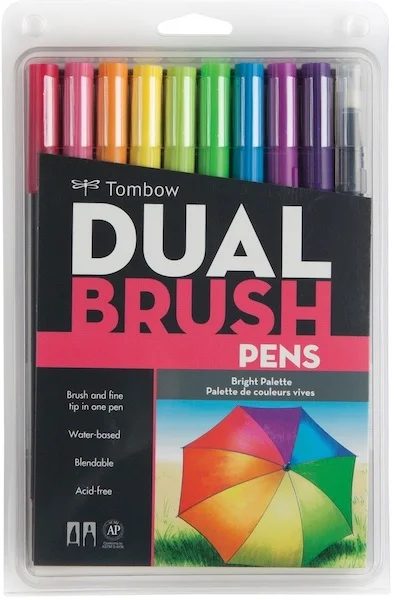 TOMBOW AB-T DUAL BRUSH PEN GRAFİK KALEMİ  SETİ 10 RENK BRIGHT T-AB-T-10CBR