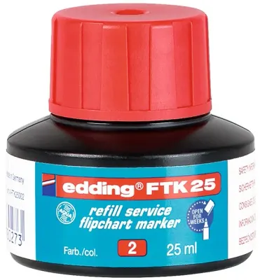 EDDING FLIPCHART MÜREKKEBİ 25 ML E-FTK KIRMIZI