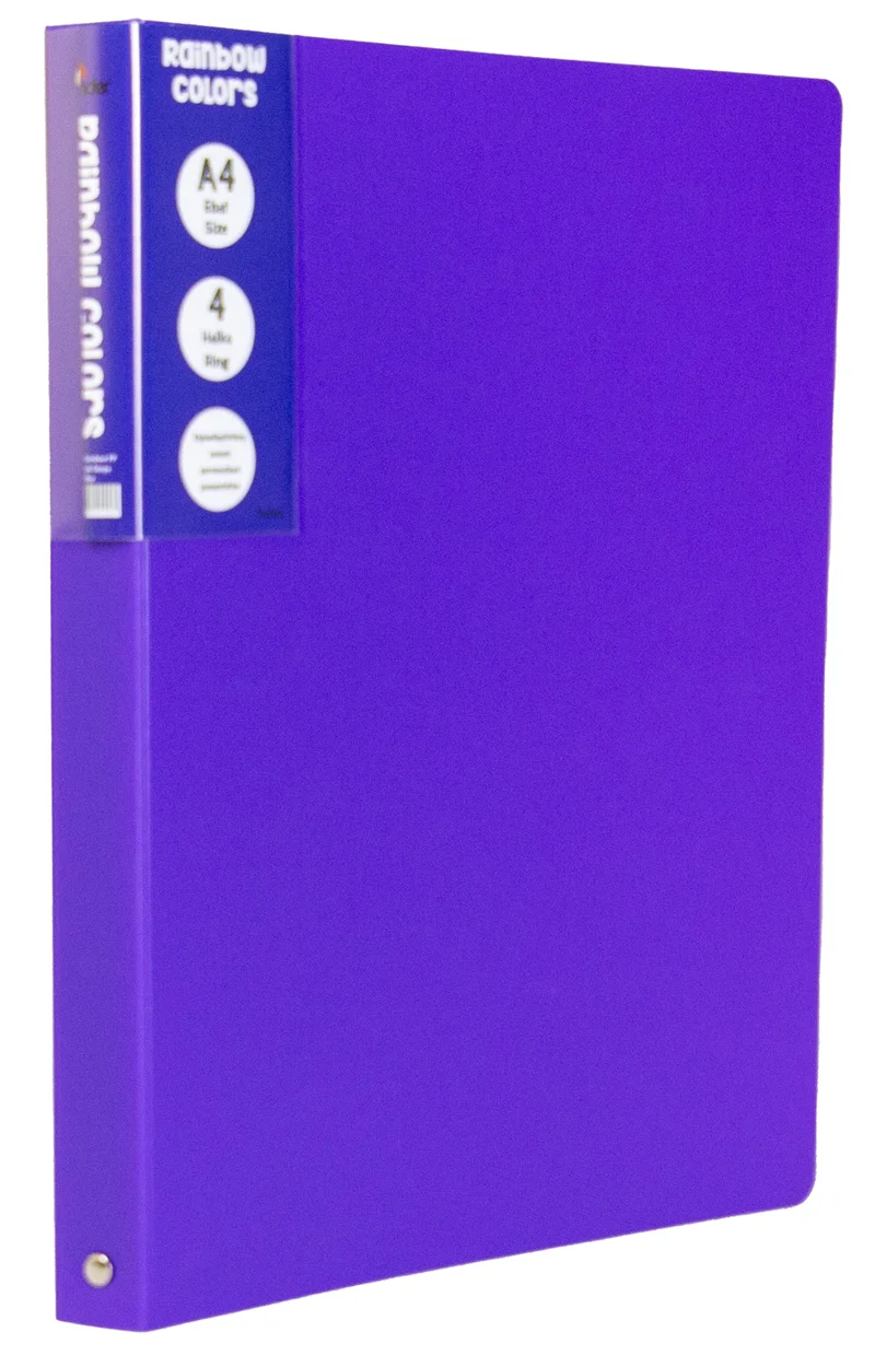 ÖNDER HALKALI DOSYA 4 HALKA PP RAINBOW COLORS MOR 124-22
