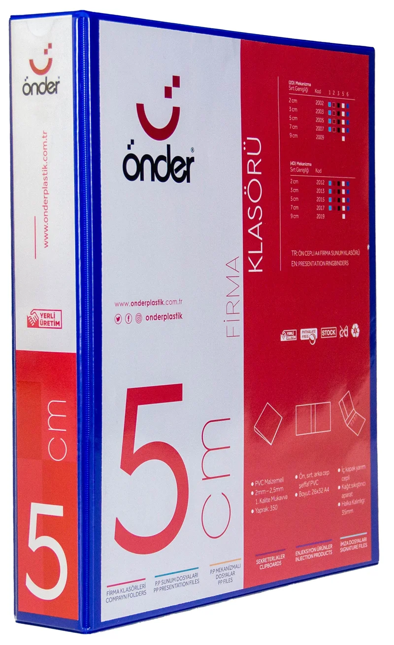 ÖNDER HALKALI DOSYA A3 DİKEY 4 HALKA 5 CM LACİVERT 2022-6