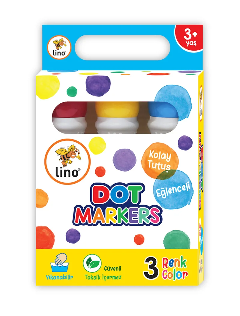 LİNO DOT MARKERS 3'LÜ YIKANABİLİR LN-603