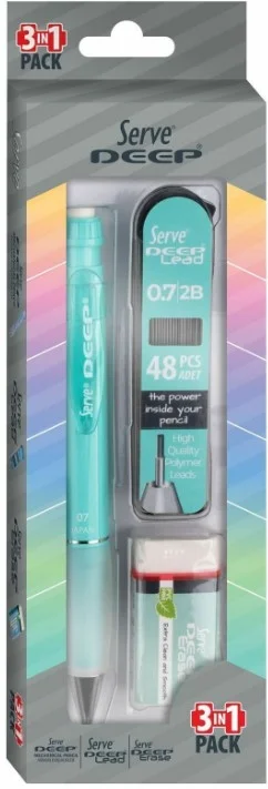 SERVE VERSATİL KALEM DEEP OKUL SETİ 0.7 NEON YEŞİL SV-DEEP3SETNY