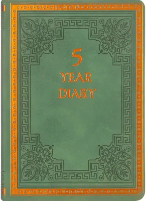 VJ AJANDA VINTAGE OLD BOOK TARİHSİZ 5 YILLIK KAHVERENGİ 5524