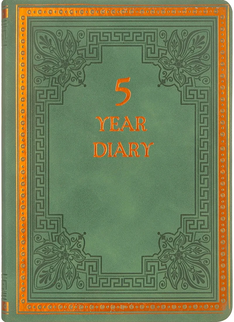 VJ AJANDA VINTAGE OLD BOOK TARİHSİZ 5 YILLIK KAHVERENGİ 5524