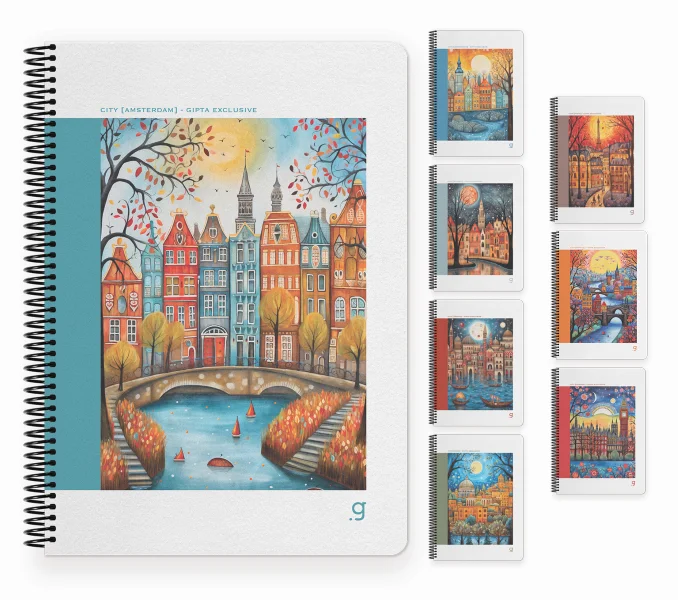 GIPTA DEFTER CITY 17x24 SPİRALLİ SERT KAPAK 80 YP. ÇİZGİLİ 7253