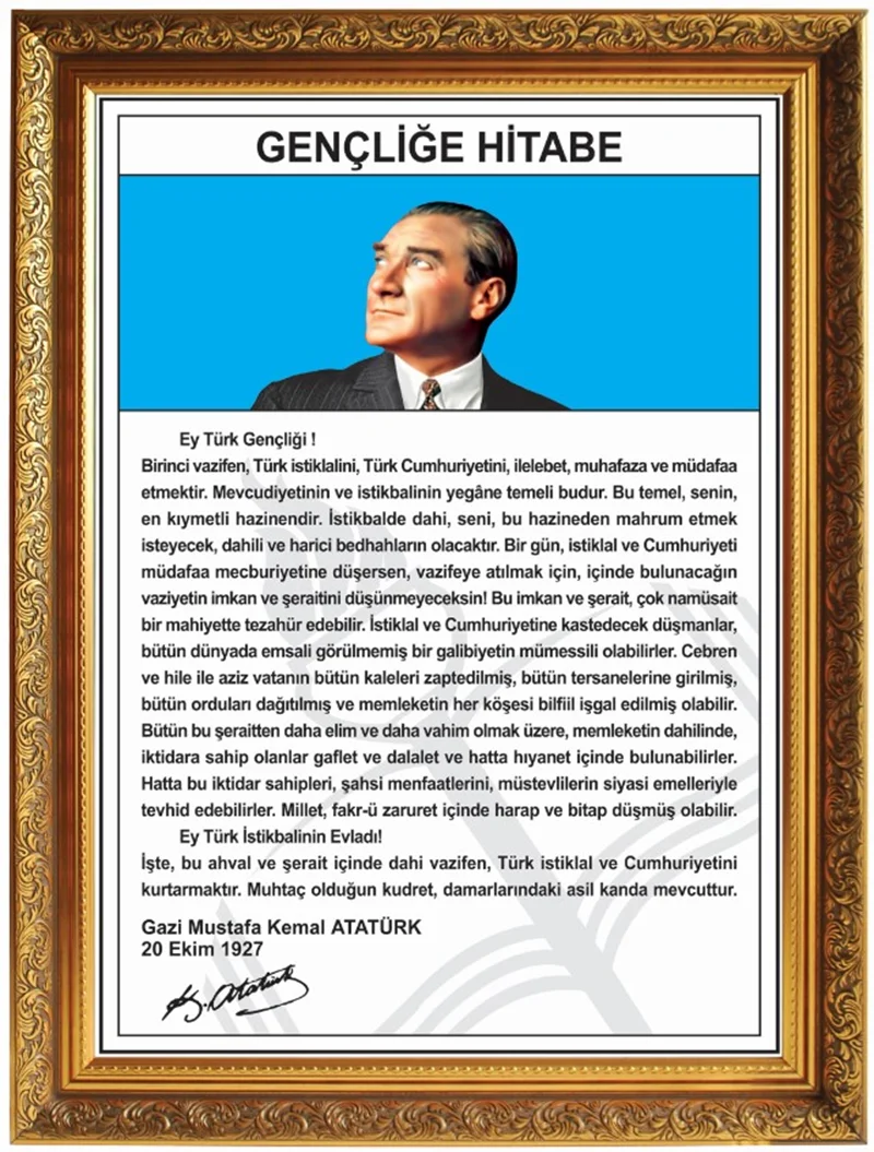 PANDA EĞİTİM ATATÜRK KÖŞESİ YALDIZLI ÇERÇEVELİ HİTABE 60x80 PAN 642