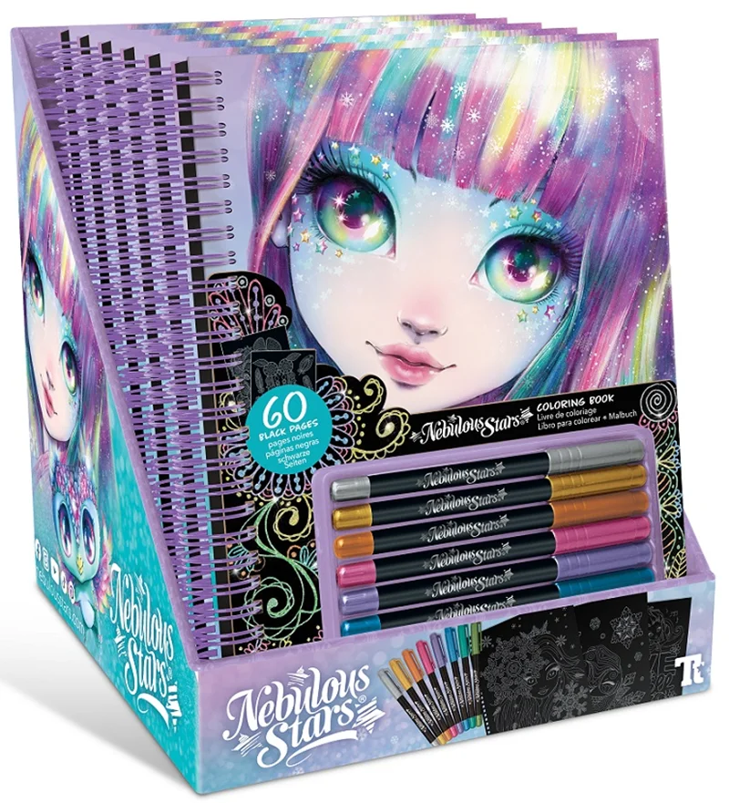 NEBULOUS STARS BLACK PAGES COLORING BOOK ISADORA (METALLIC PENS) 6948