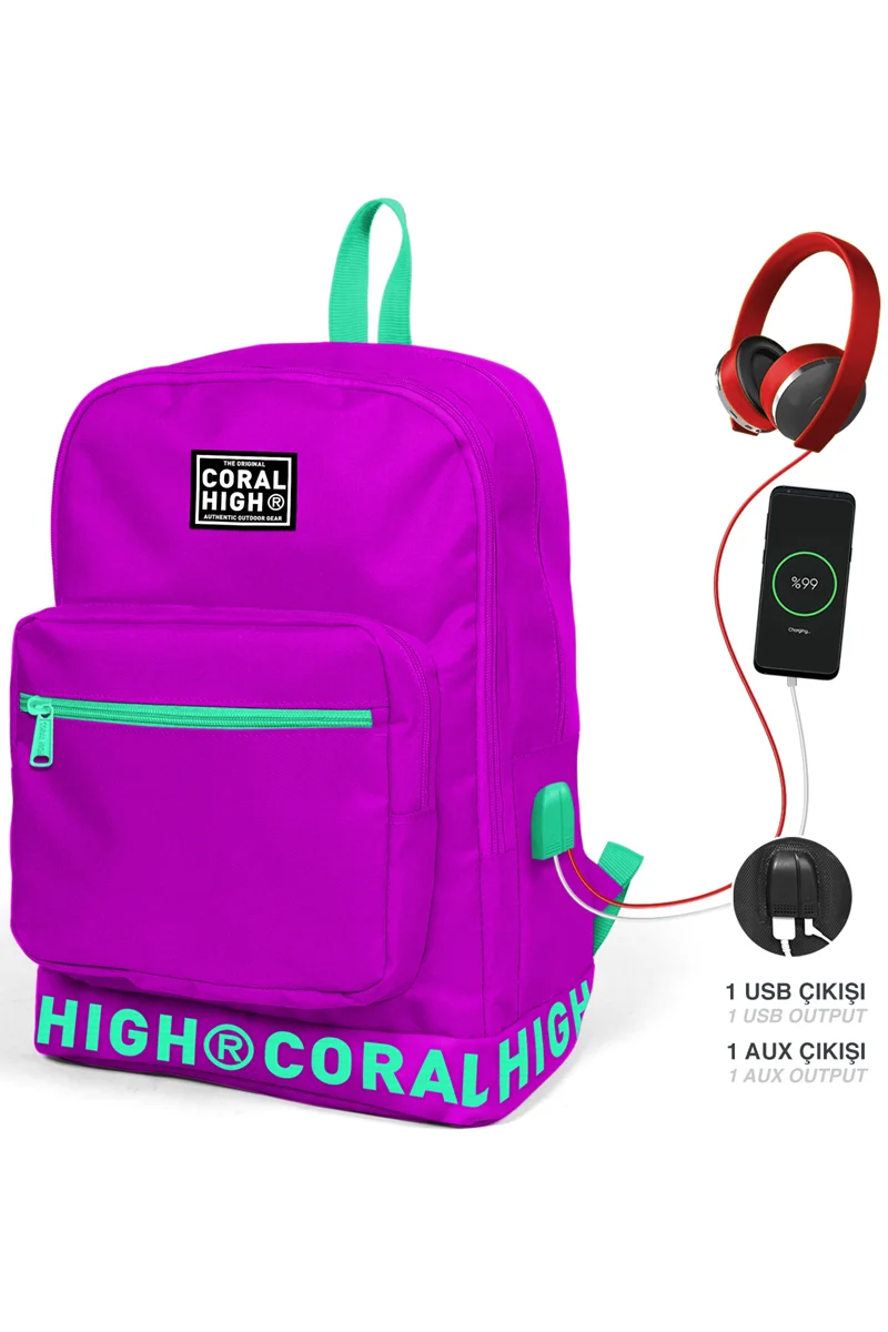 YAYGAN CORAL HIGH SIRT ÇANTA(USB+AUX SOKETLİ) 24102