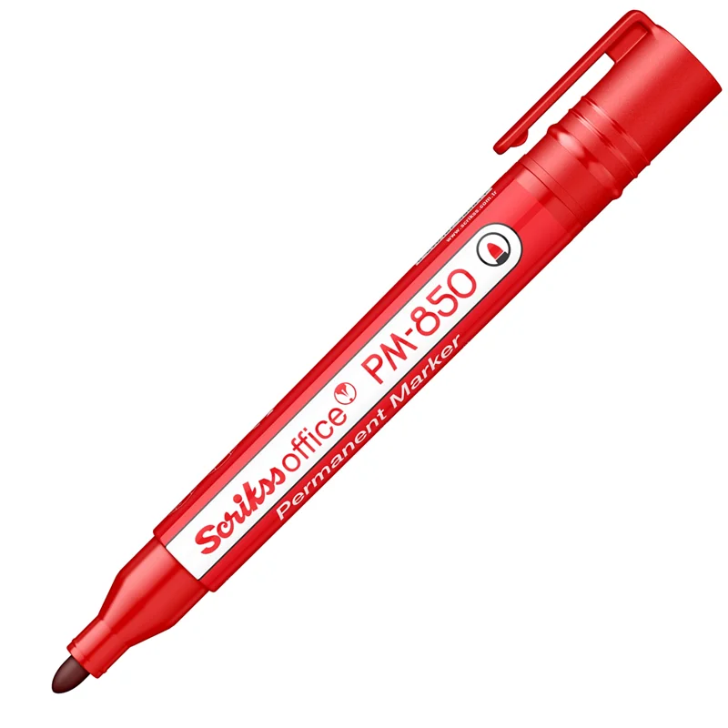 SCRIKSS OFFICE PERMANENT MARKÖR PM-850 YUVARLAK UÇ KIRMIZI 12 Lİ KUTU