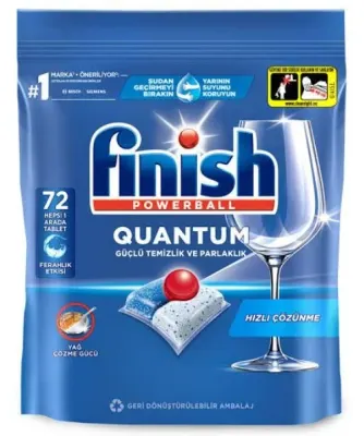 FINISH BULAŞIK MAKİNESİ DETERJANI TABLET POWERBALL QUANTUM 72 Lİ
