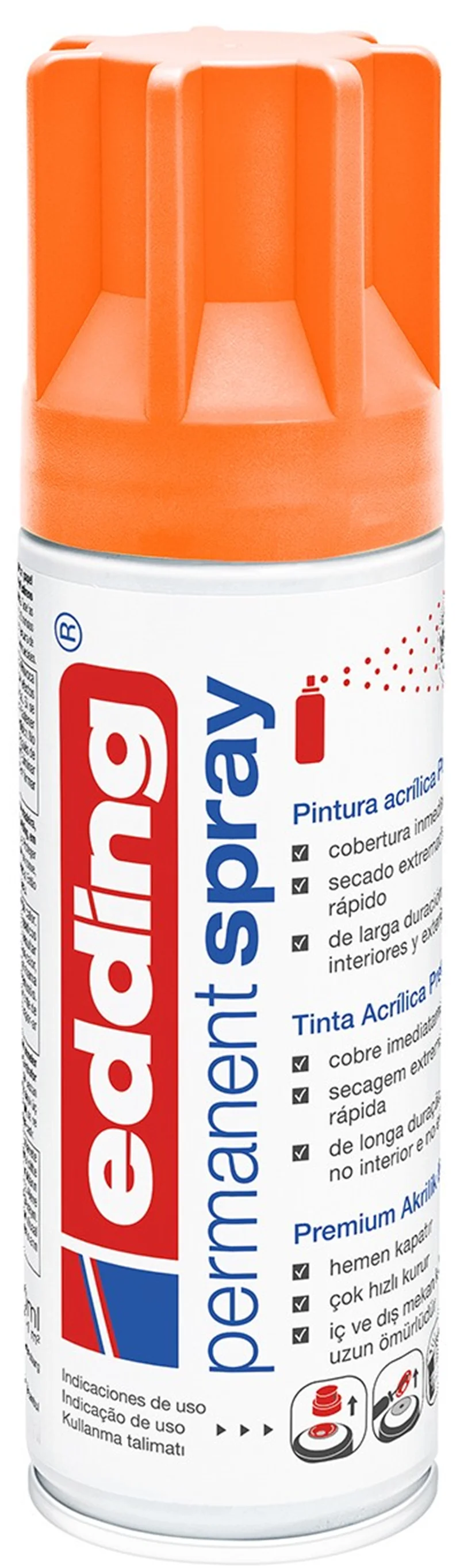 EDDING PERMANENT AKRİLİK SPREY BOYA E-5200 NEON ORANGE 966