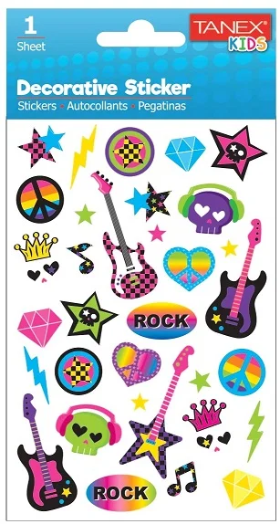 TANEX STICKER ROCK SERİSİ 5 ADET TNX-25063