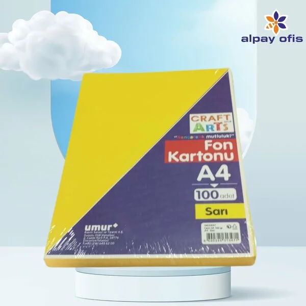 UMUR CRAFT AND ARTS A4 FON KARTONU SARI 100 LÜ 160 GR 30010047