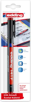 EDDING ASETAT KALEMİ E-141F TEKLİ BLS. KIRMIZI