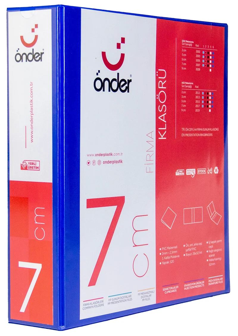 ÖNDER HALKALI DOSYA A4 2 HALKA 7 CM LACİVERT 2007-6