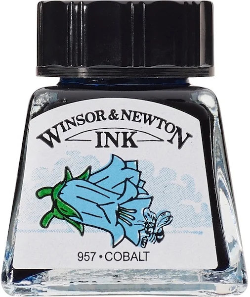W&amp;N ÇİZİM MÜREKKEBİ DRAWING INK 14 ML COBALT 176 WN-1005176