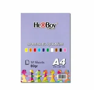 HERBOY A4 ELİŞİ KAĞIDI 10 LU KARIŞIK HRB-3160