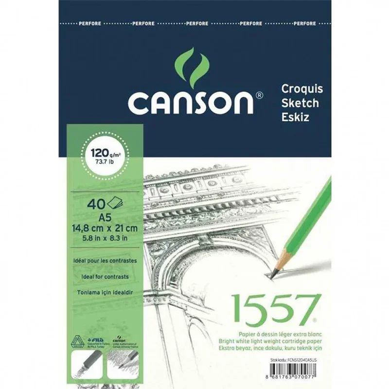 CANSON 1557 A5 40 YP RESİM VE ÇİZİM BLOK 12040A5