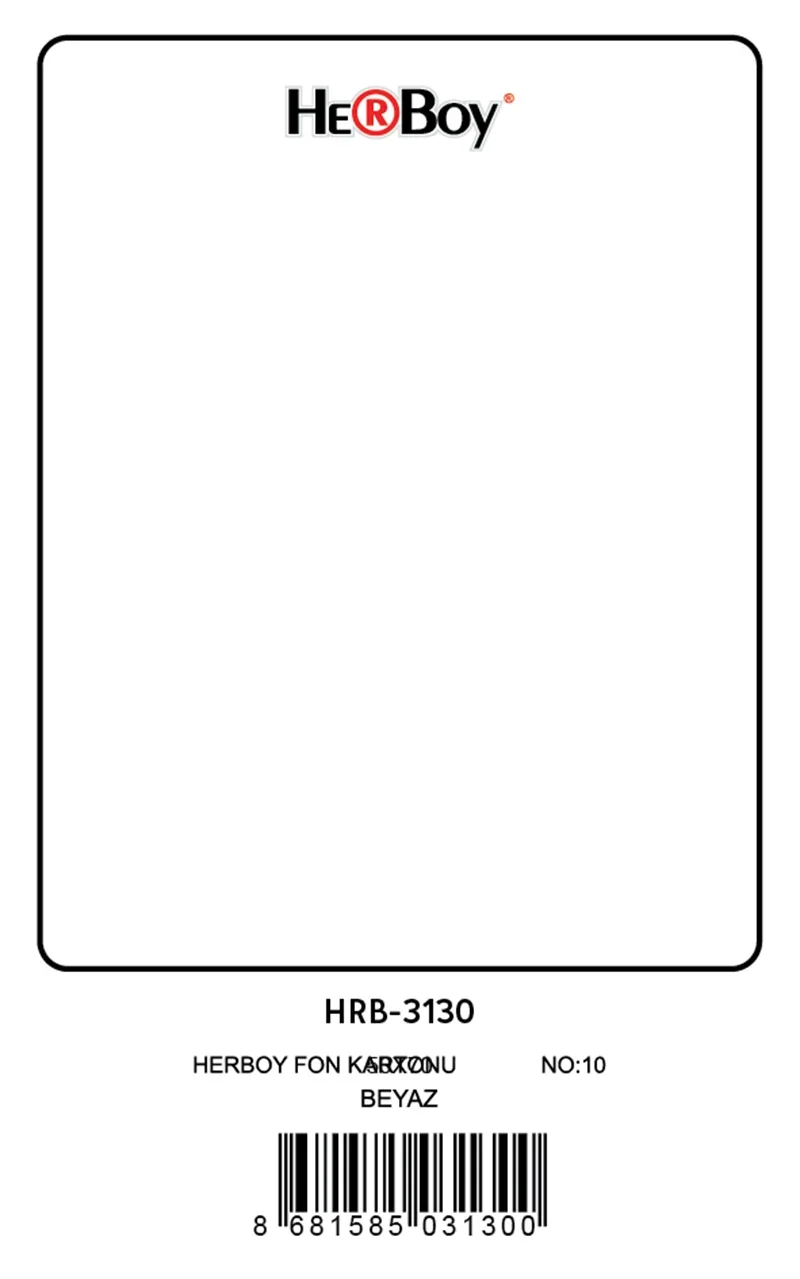 HERBOY FON KARTONU 50x70 BEYAZ NO:10 160 GR 100 LÜ HRB-3130