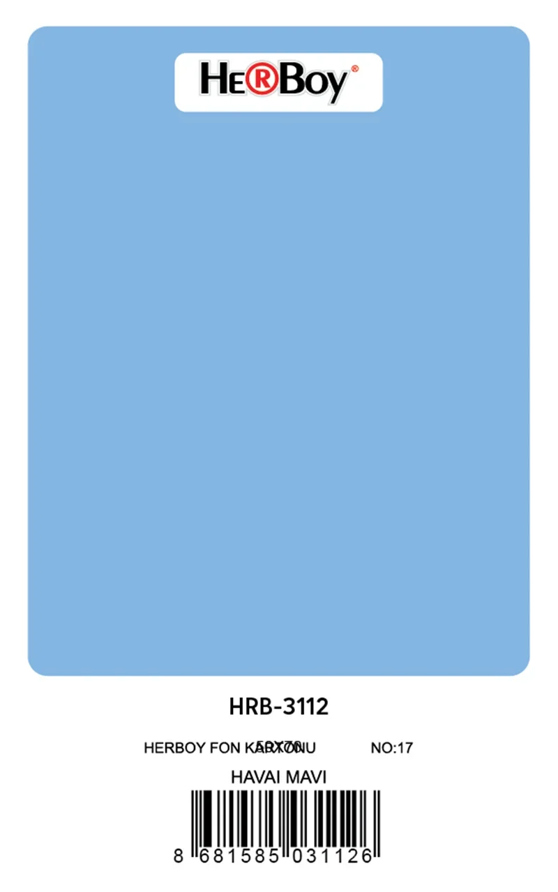 HERBOY FON KARTONU 50x70 HAVAİ MAVİ NO:17 160 GR 100 LÜ HRB-3112