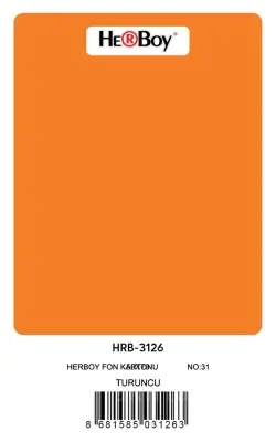 HERBOY FON KARTONU 50x70 TURUNCU NO:31 160 GR 100 LÜ HRB-3126