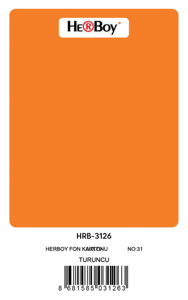 HERBOY FON KARTONU 50x70 TURUNCU NO:31 160 GR 100 LÜ HRB-3126