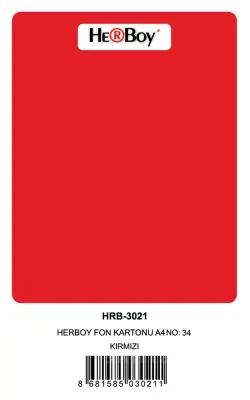 HERBOY FON KARTONU A4 KIRMIZI 160 GR NO:34 100 LÜ HRB-3021