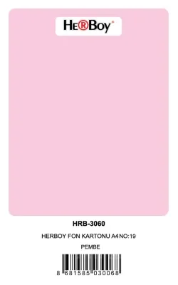 HERBOY FON KARTONU A4 PEMBE 160 GR NO:19 100 LÜ HRB-3006