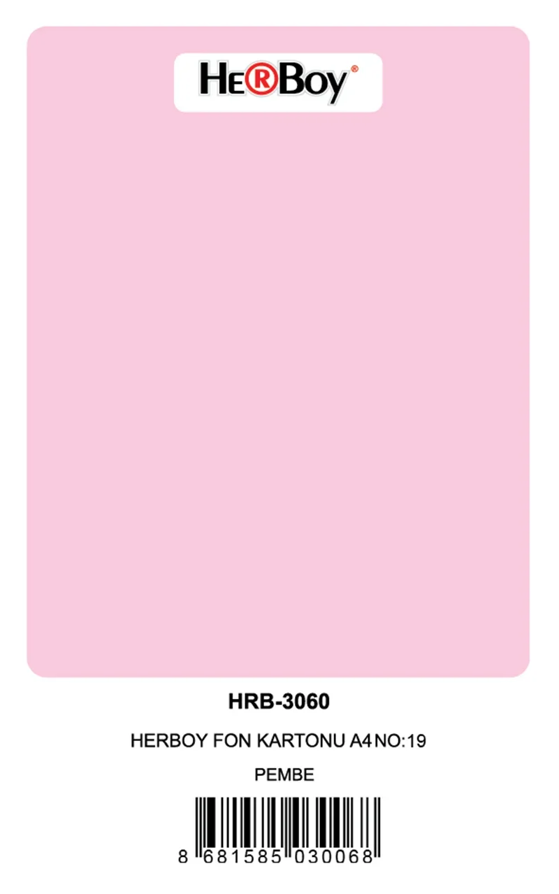 HERBOY FON KARTONU A4 PEMBE 160 GR NO:19 100 LÜ HRB-3006