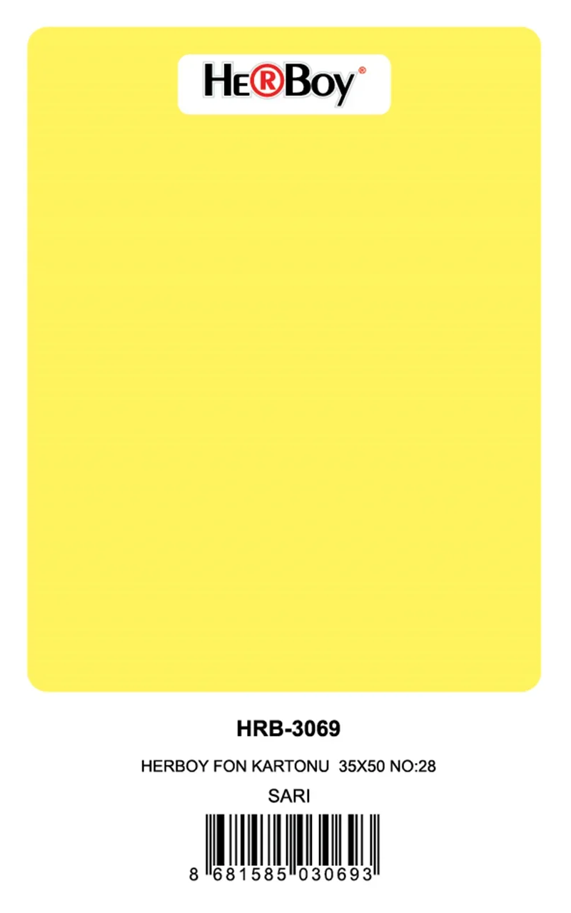 HERBOY FON KARTONU 35X50 NO:28 SARI 100 LÜ HRB-3069