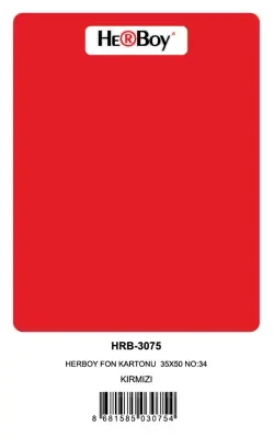HERBOY FON KARTONU 35X50 NO:34 KIRMIZI 100 LÜ HRB-3075