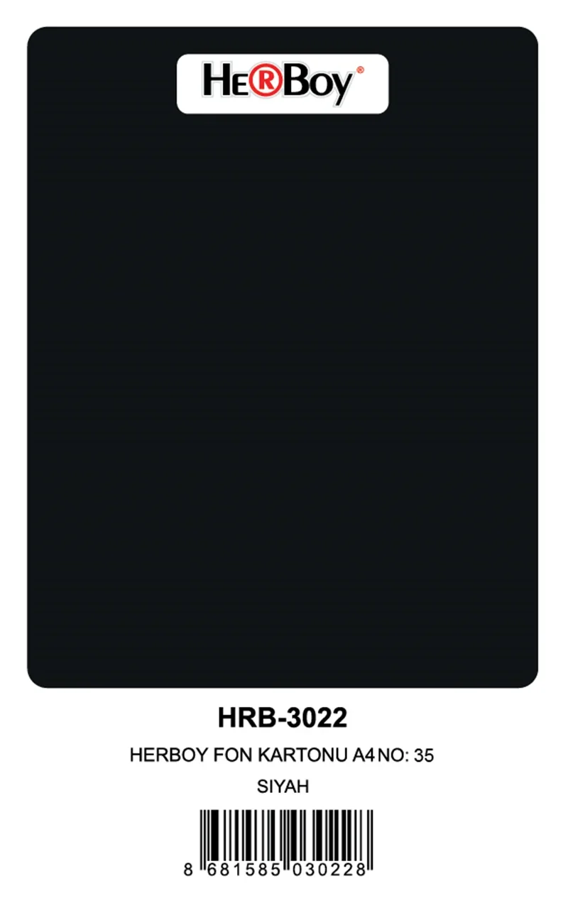 HERBOY FON KARTONU A4 SİYAH 160 GR NO:35 100 LÜ HRB-3022