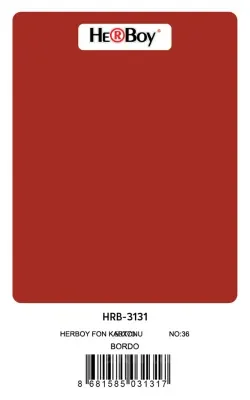HERBOY FON KARTONU 50x70 BORDO NO:36 160 GR 100 LÜ HRB-3131