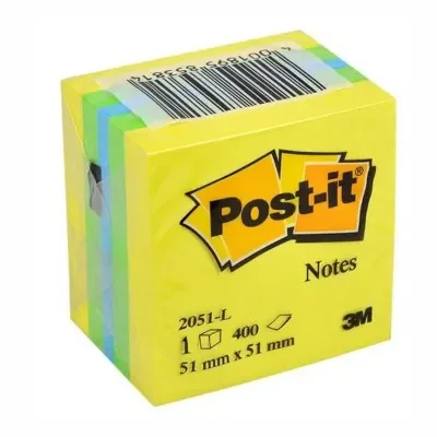 3M 2051-L 52x52 MİNİ KÜP POST-İT SARI TON 400 YP