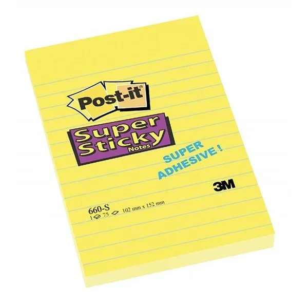 3M 660S POSTİT ULTRA SARI 102X152 ÇİZGİLİ 90 YP