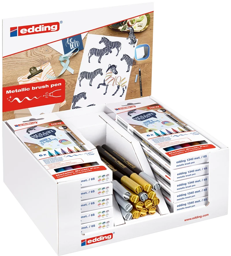 EDDING FIRÇA UÇLU KALEM E-1340 METALİK 87 Lİ DISPLAY